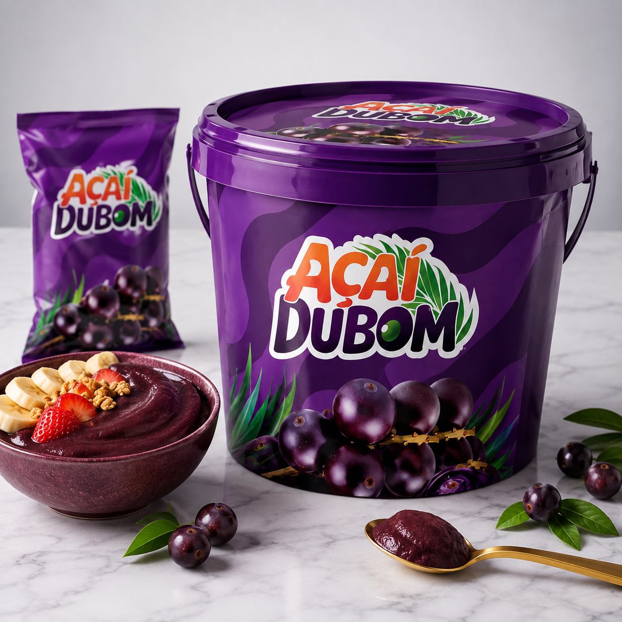 Balde de açaí para consumo em maior quantidade