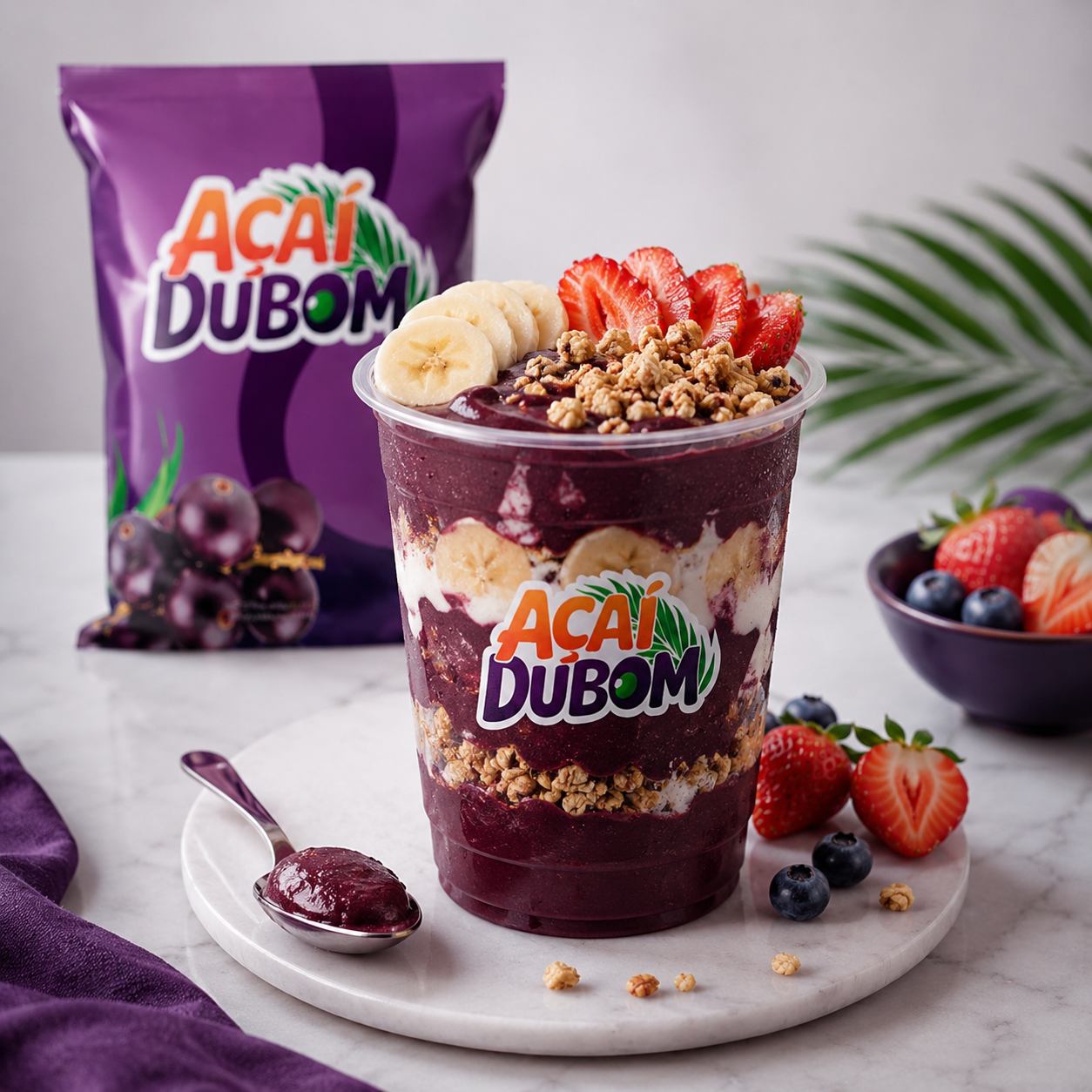 Copo de açaí com frutas